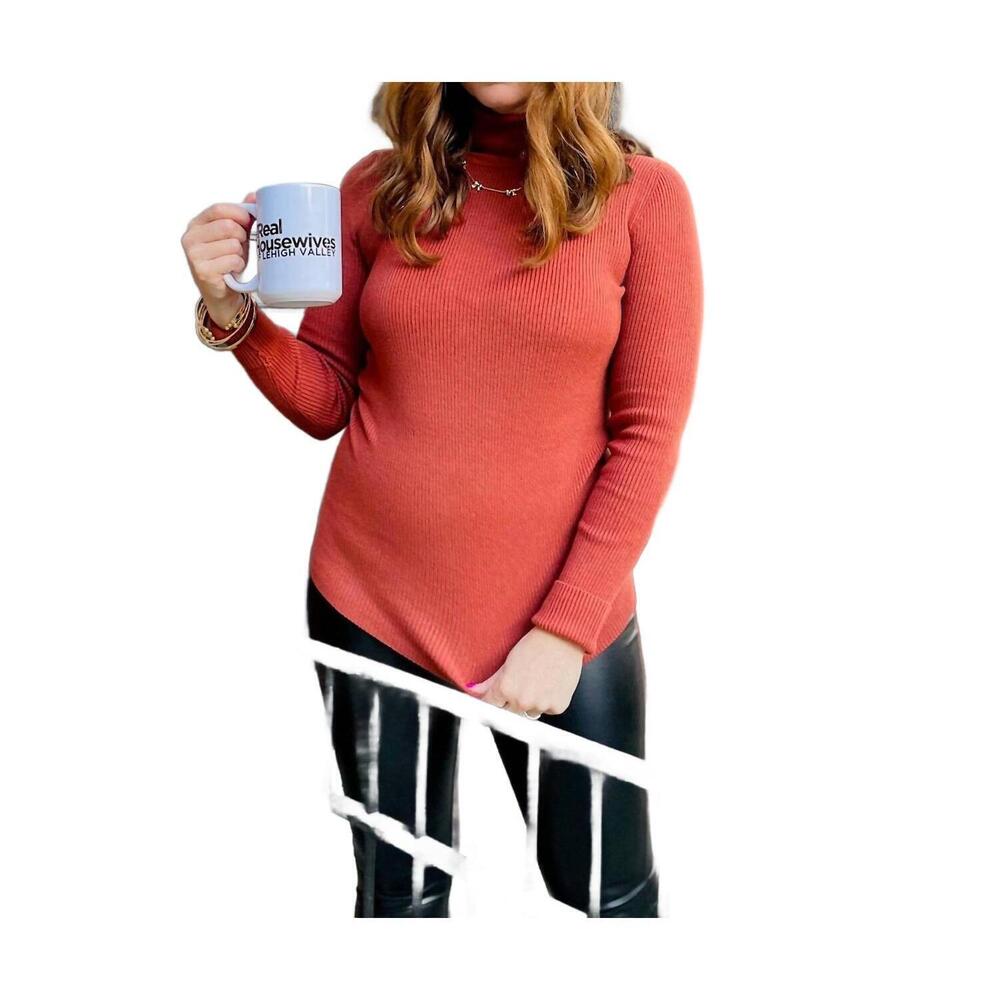 NEW 42POPS essential ribbed turtle neck in terracota